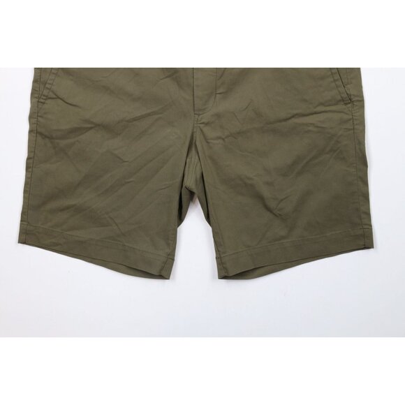 Kit & Ace Mens Size 32 Distressed Flat Front Above Knee Tech Chino Shorts Olive - Picture 4 of 13